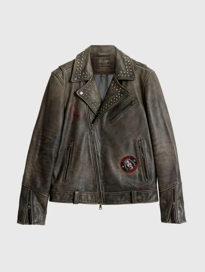 Hot John Varvatos ALICE COOPER LEATHER BIKER ASH