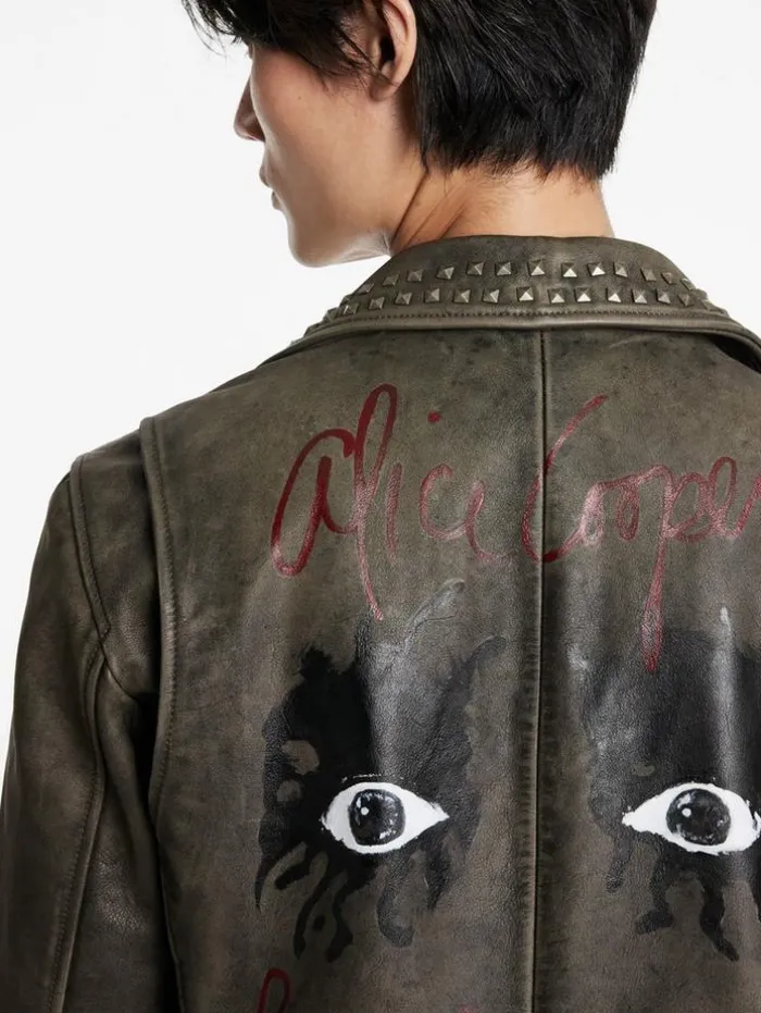 Hot John Varvatos ALICE COOPER LEATHER BIKER ASH