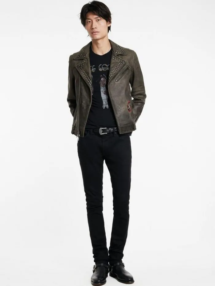 Hot John Varvatos ALICE COOPER LEATHER BIKER ASH