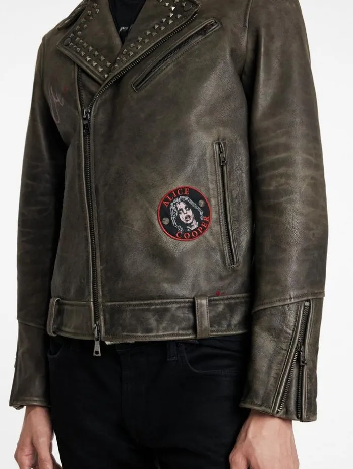 Hot John Varvatos ALICE COOPER LEATHER BIKER ASH