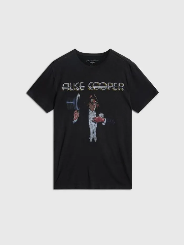 Cheap John Varvatos ALICE COOPER TOP HAT TEE BLACK