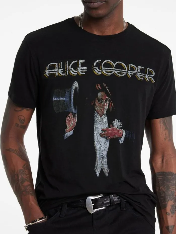 Cheap John Varvatos ALICE COOPER TOP HAT TEE BLACK