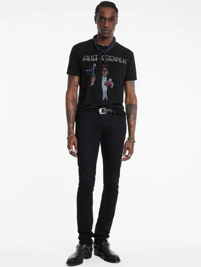 Cheap John Varvatos ALICE COOPER TOP HAT TEE BLACK