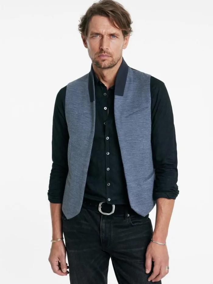Store John Varvatos BELTON VEST POWDERBLUE