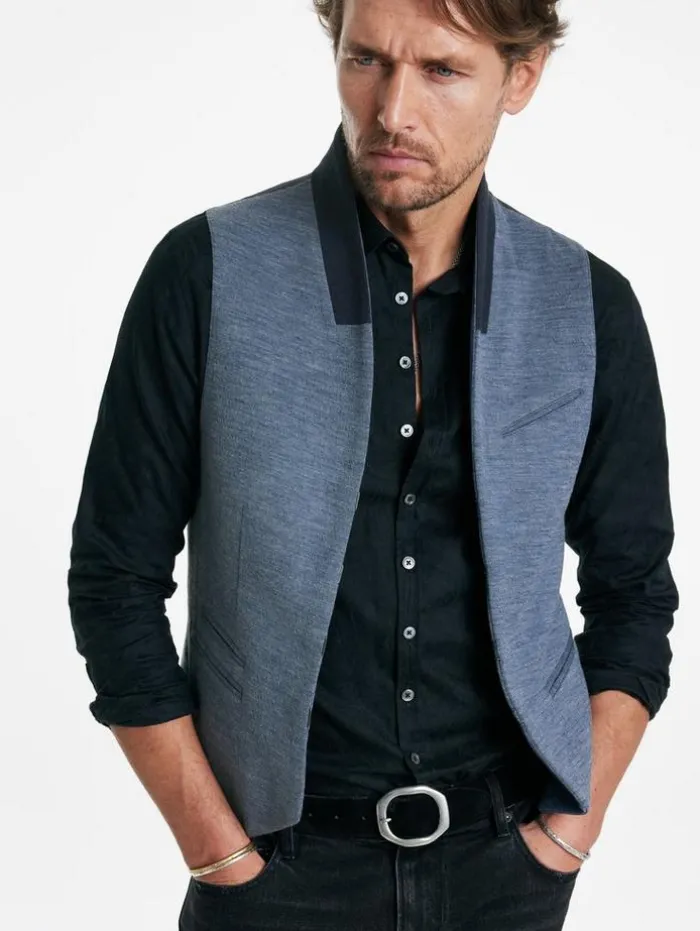 Store John Varvatos BELTON VEST POWDERBLUE