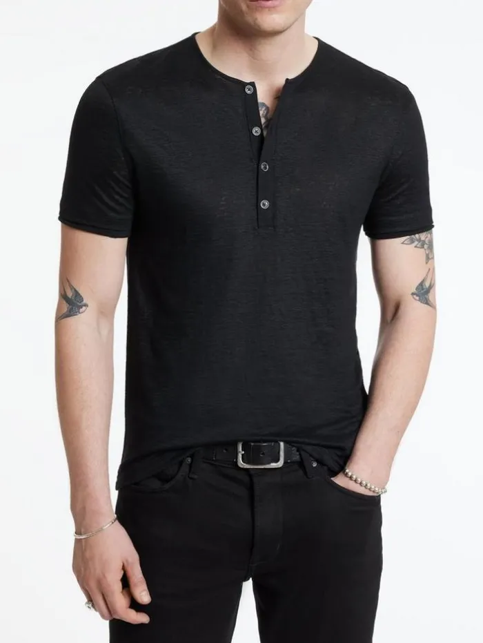 Outlet John Varvatos BLEEKER HENLEY BLACK