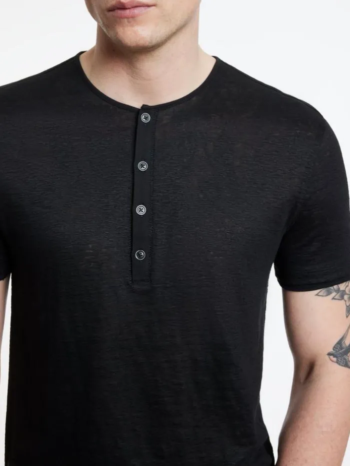Outlet John Varvatos BLEEKER HENLEY BLACK