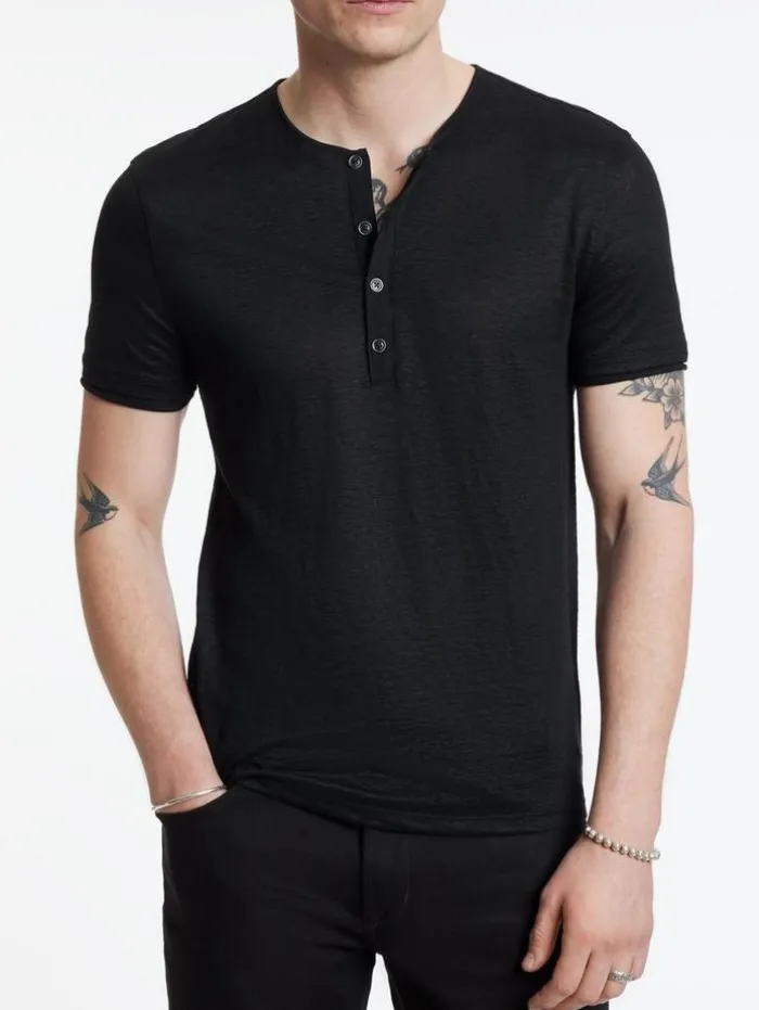 Outlet John Varvatos BLEEKER HENLEY BLACK