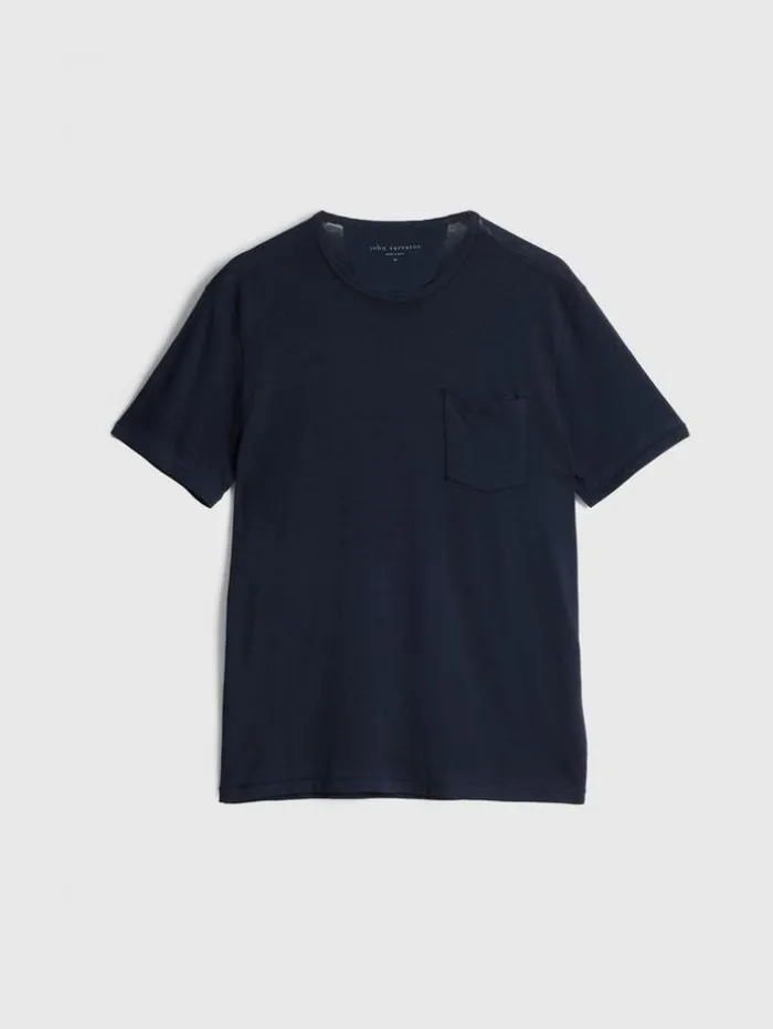 Online John Varvatos BOND BURNOUT T-SHIRT NAVY