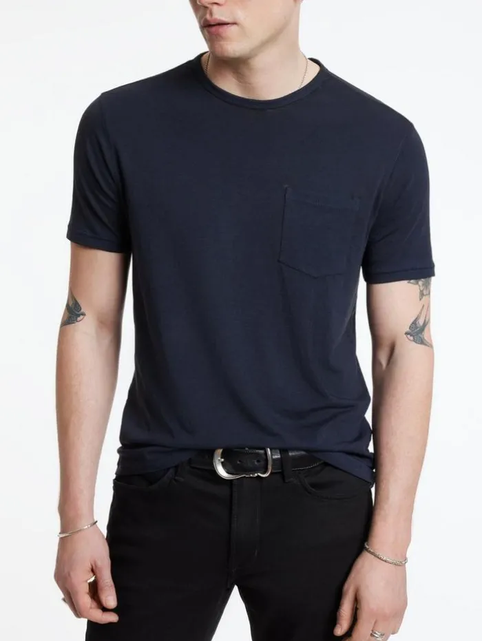 Online John Varvatos BOND BURNOUT T-SHIRT NAVY