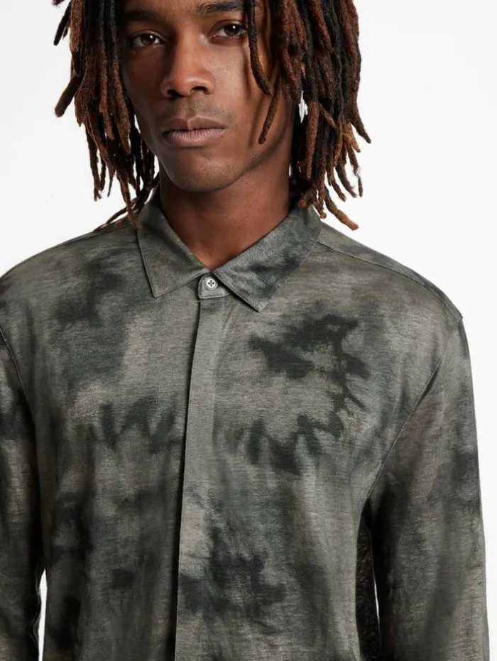 Store John Varvatos CAMELLIA SHIRT ARSENIC