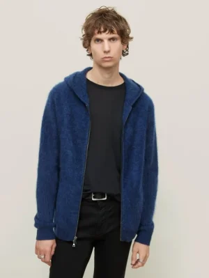 Shop John Varvatos CATHERINE HOODED SWEATER NIGHTSHADOW