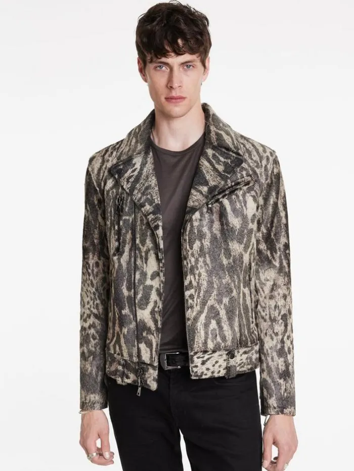 Outlet John Varvatos CHELSEA BIKER JACKET SMOKEDPEARLGREY