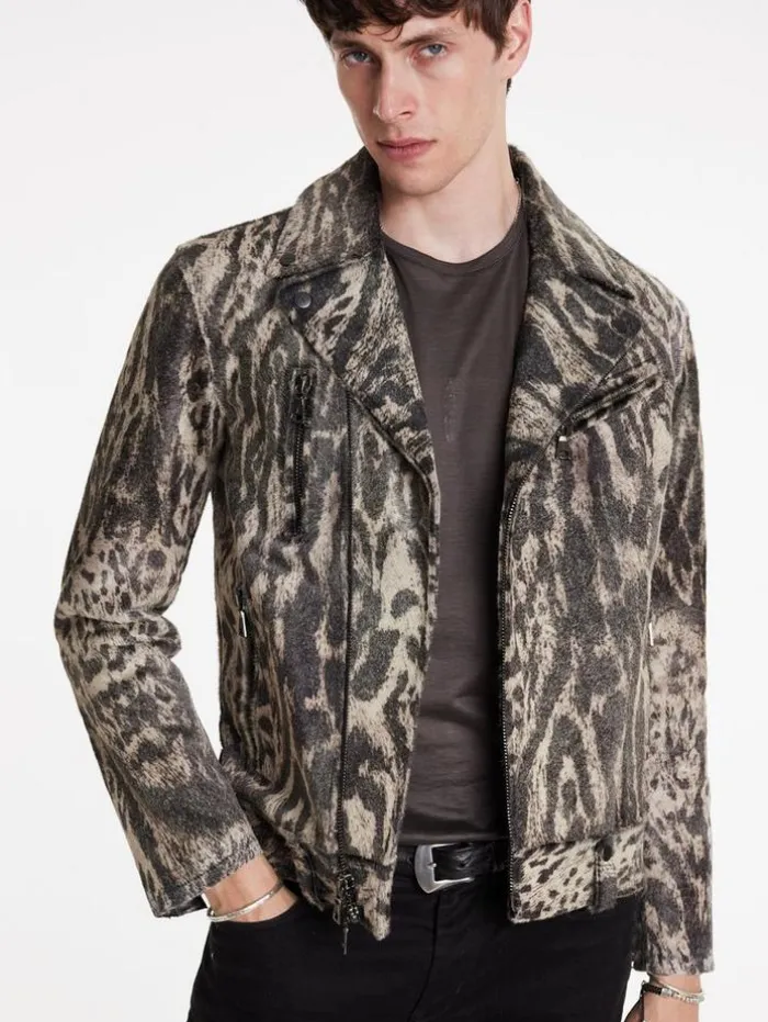 Outlet John Varvatos CHELSEA BIKER JACKET SMOKEDPEARLGREY