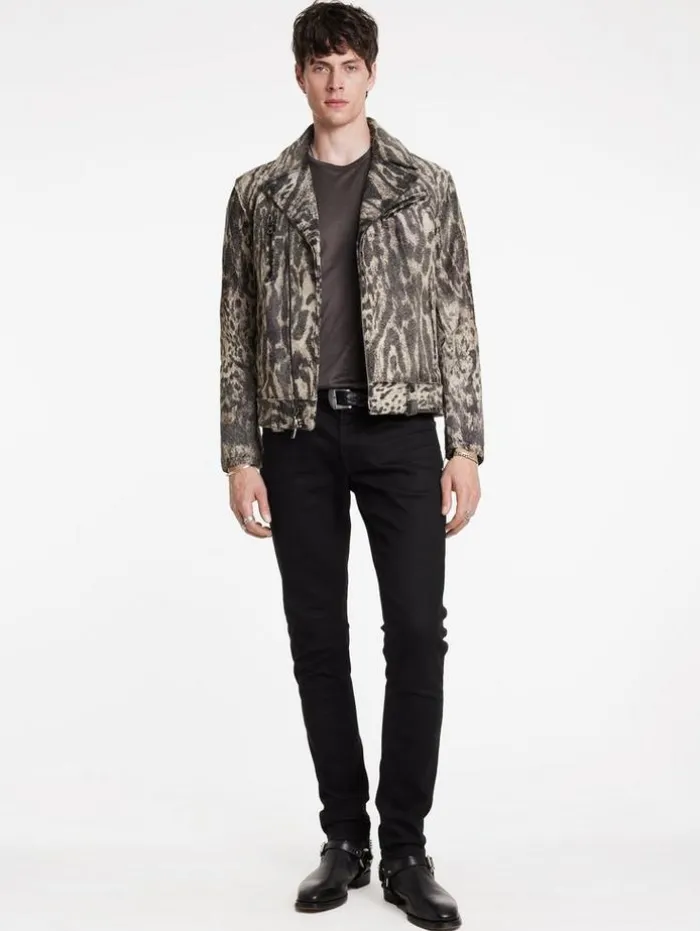 Outlet John Varvatos CHELSEA BIKER JACKET SMOKEDPEARLGREY