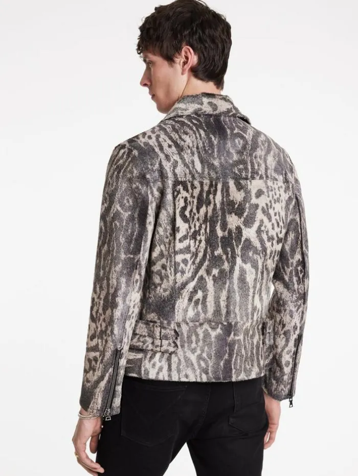 Outlet John Varvatos CHELSEA BIKER JACKET SMOKEDPEARLGREY