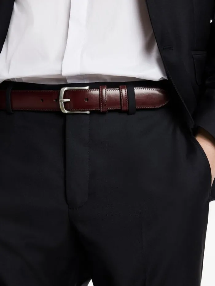 Hot John Varvatos DRESS BELT BURGUNDY