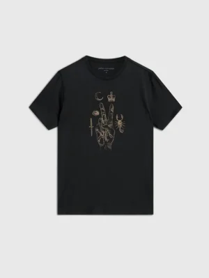 Cheap John Varvatos ELEMENTS PEACE TEE BLACK