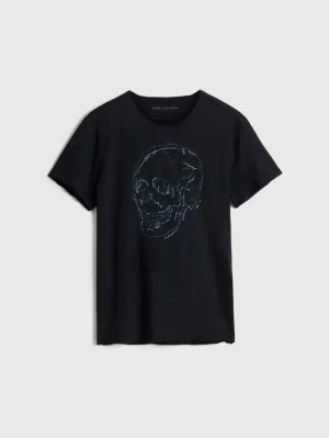 Best Sale John Varvatos EMBROIDERED SKULL TEE BLACK