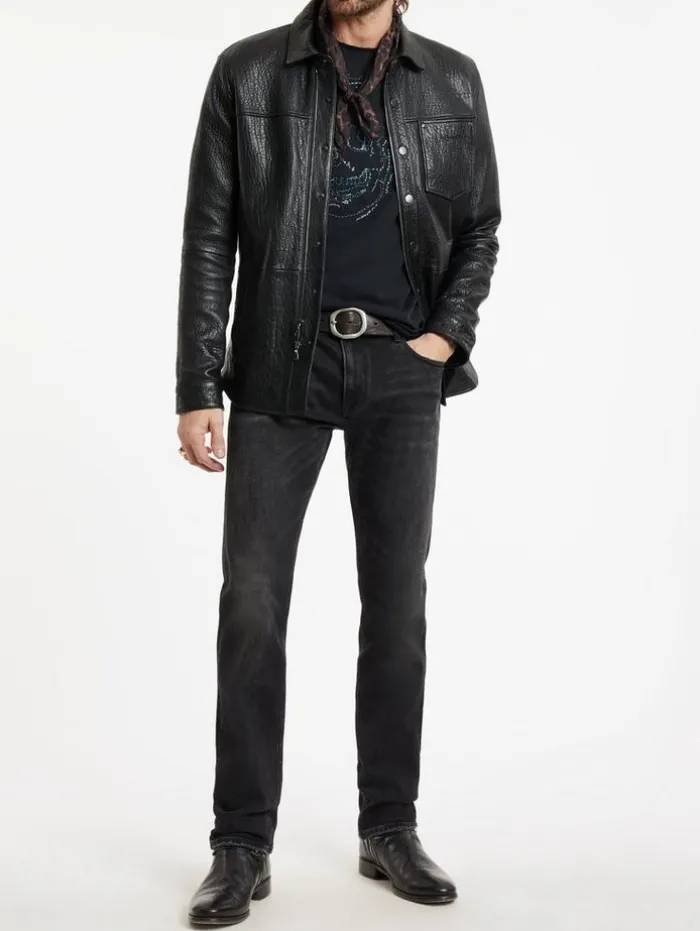 Best Sale John Varvatos EMBROIDERED SKULL TEE BLACK