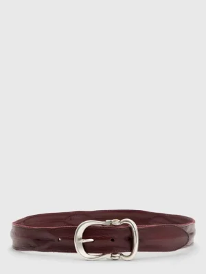 Online John Varvatos FIBEL ANTIQUE NICKLE FINISH BELT RED