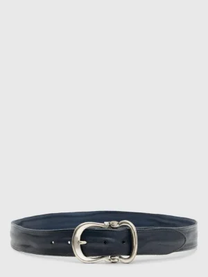Online John Varvatos FIBEL ANTIQUE NICKLE FINISH BELT INDIGO