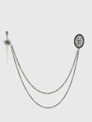 Store John Varvatos FLEUR DE LIS BROOCH NOCOLOR