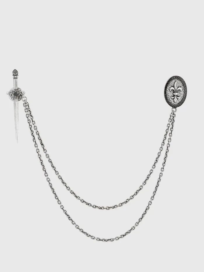 Store John Varvatos FLEUR DE LIS BROOCH NOCOLOR