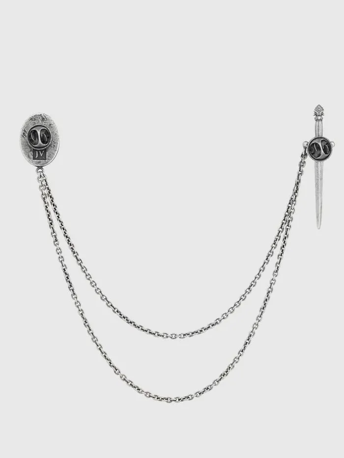 Store John Varvatos FLEUR DE LIS BROOCH NOCOLOR