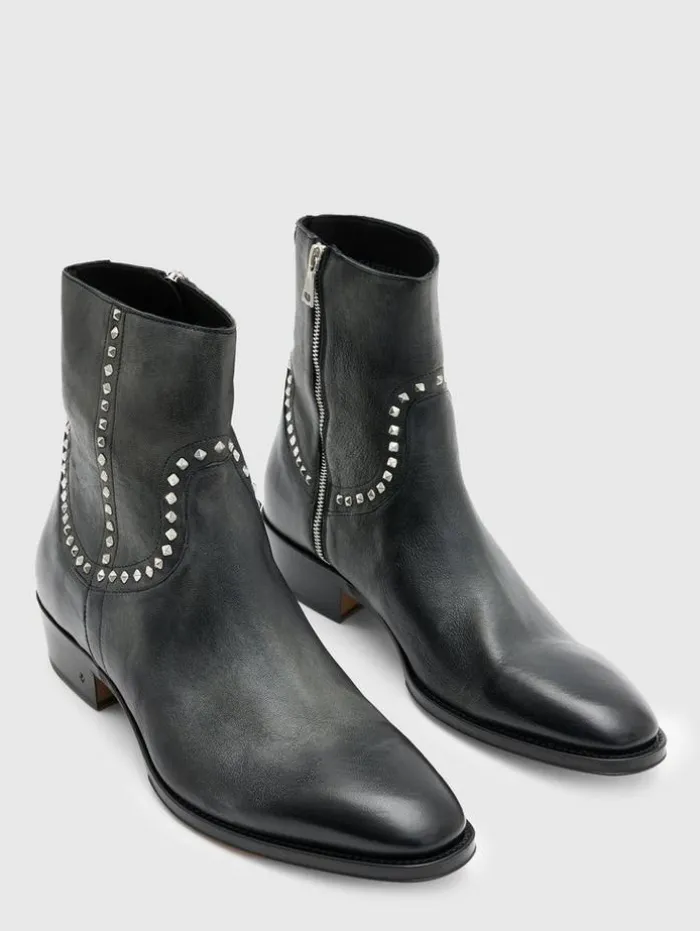 Discount John Varvatos LUDLOW STUDDED BOOT BLACK