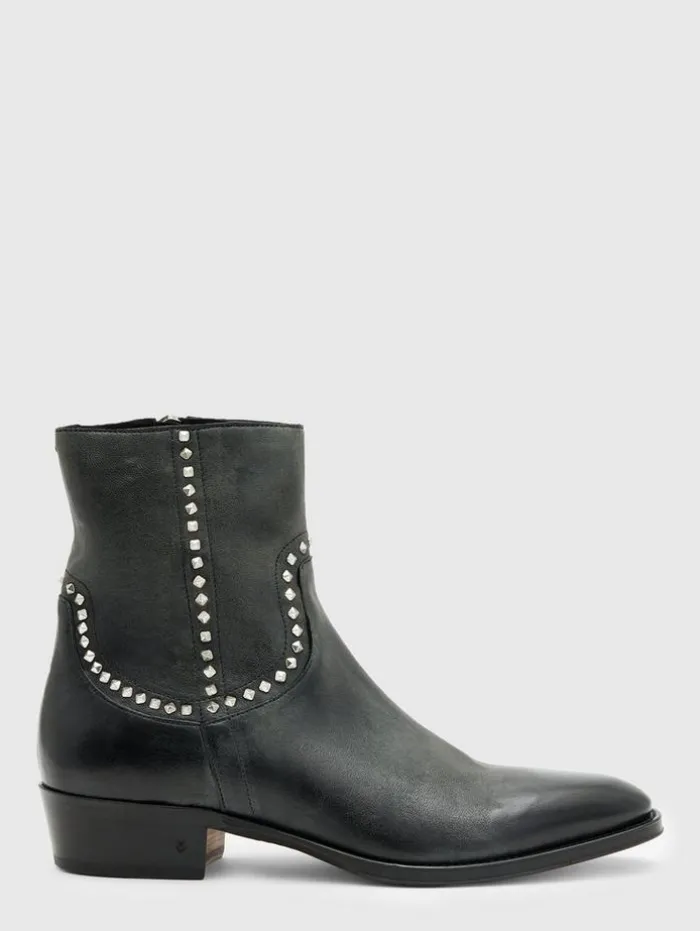 Discount John Varvatos LUDLOW STUDDED BOOT BLACK