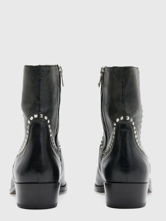 Discount John Varvatos LUDLOW STUDDED BOOT BLACK