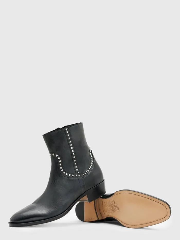 Discount John Varvatos LUDLOW STUDDED BOOT BLACK