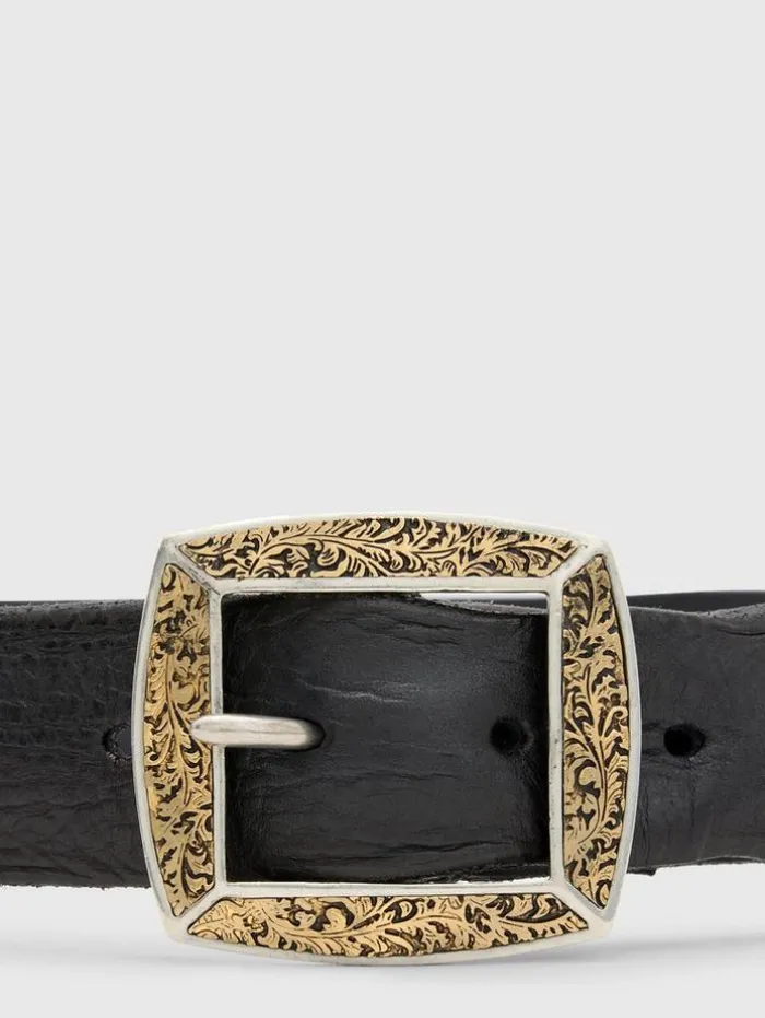 New John Varvatos MERCER FILIGREE BELT BLACK