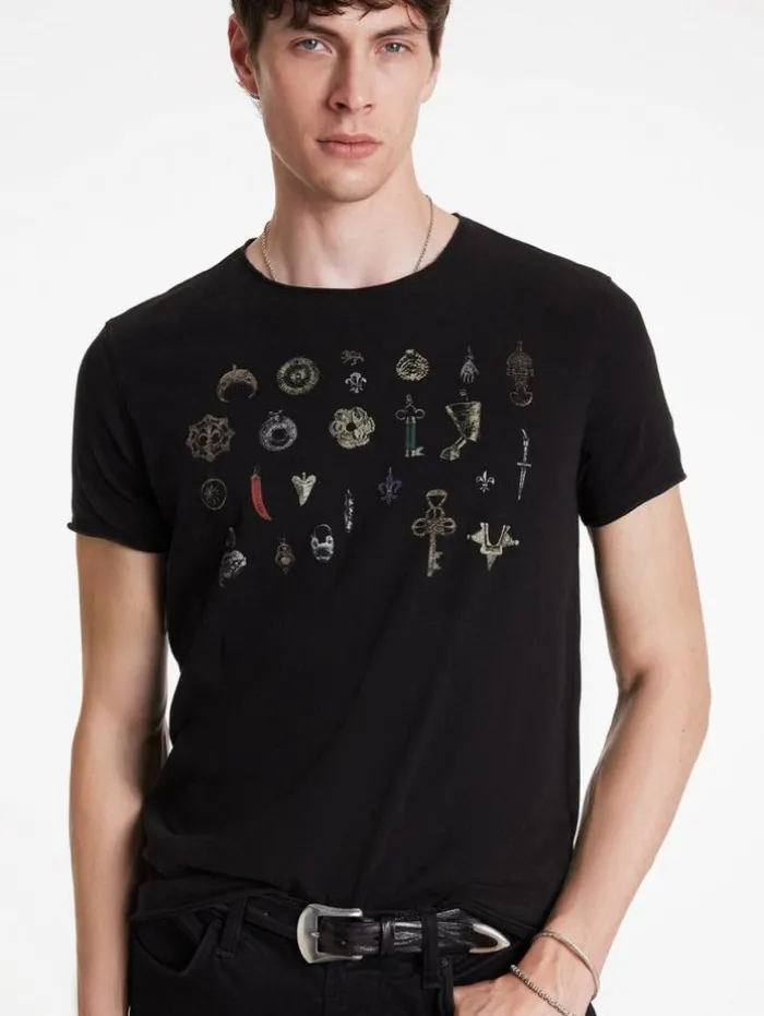 Sale John Varvatos PENDANTS TEE BLACK