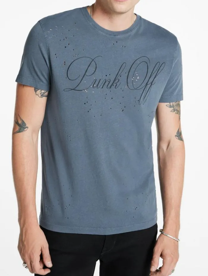 Flash Sale John Varvatos PUNK OFF TEE DKSTEELHTR