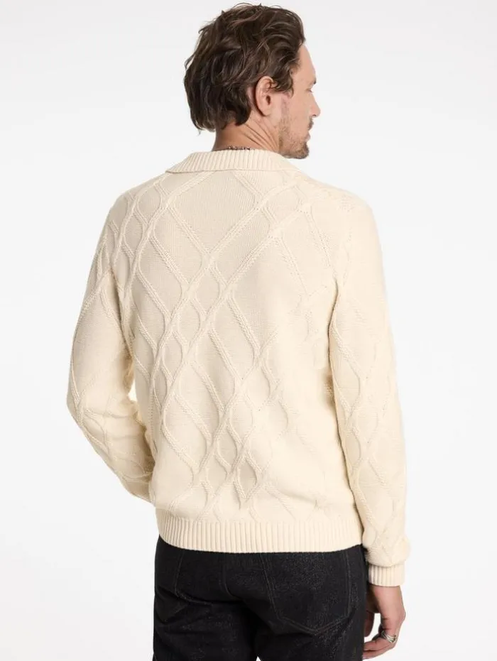 Clearance John Varvatos ROBIN SWEATER POLO ECRU