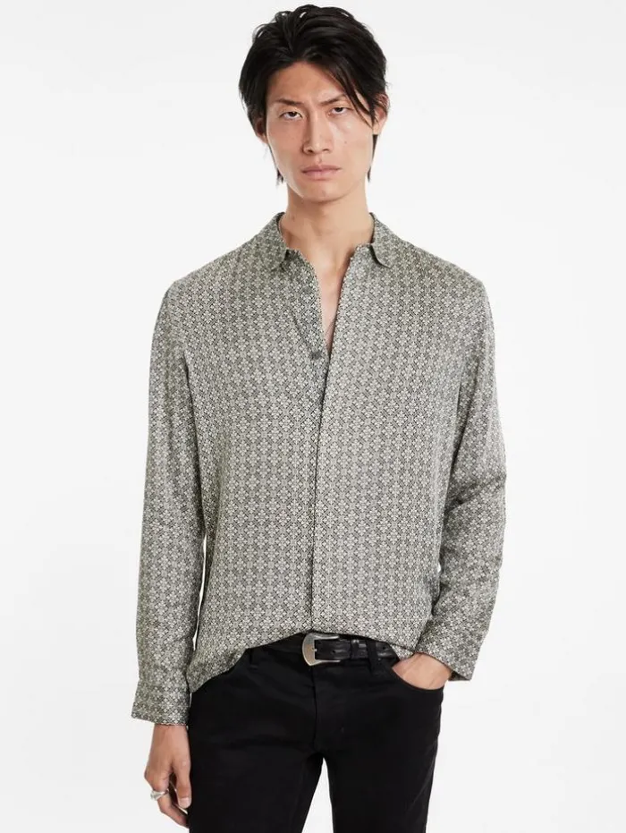 Shop John Varvatos RODNEY SHIRT GREY/TAN
