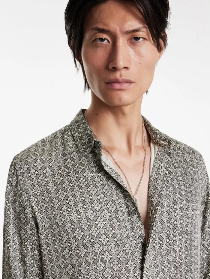 Shop John Varvatos RODNEY SHIRT GREY/TAN