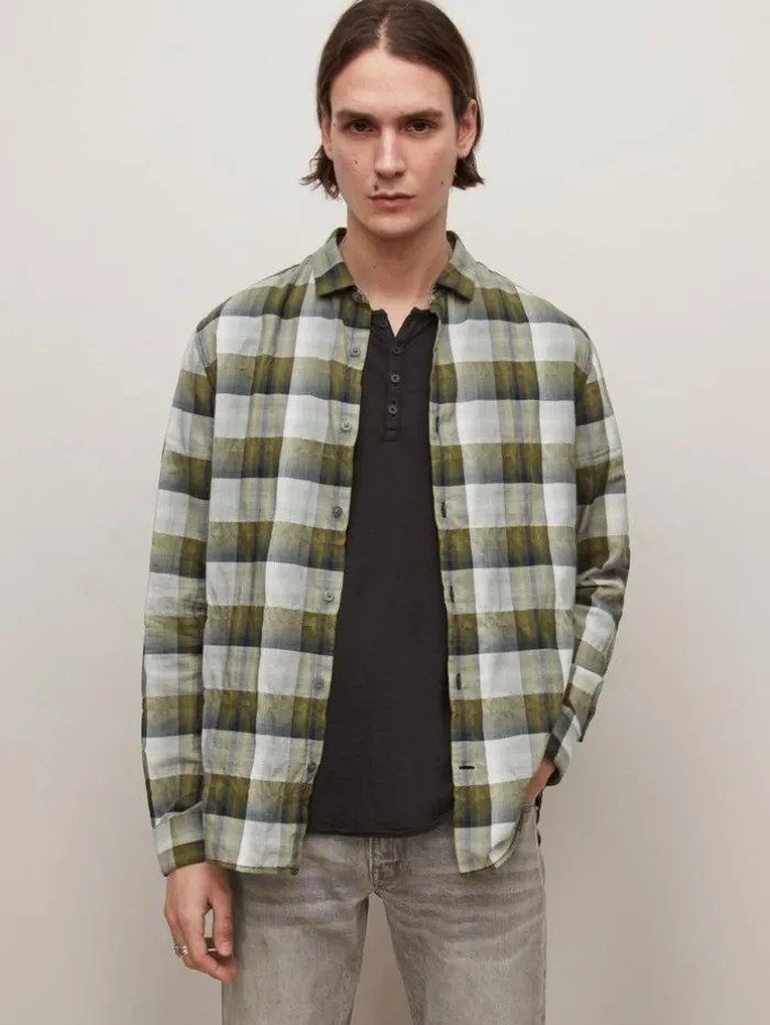 Fashion John Varvatos ROSS SHIRT BOTTLEGREEN