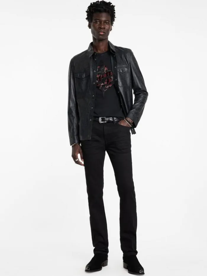 Outlet John Varvatos SNAKE AND DAGGER TEE BLACK