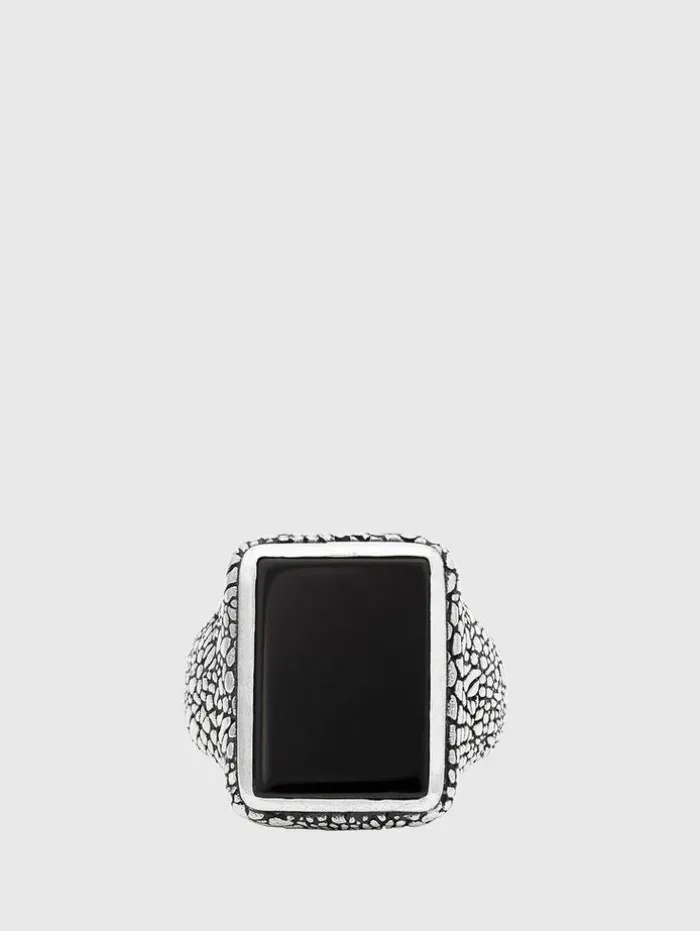 New John Varvatos SNAKESKIN SIGNET STATEMENT RING NOCOLOR