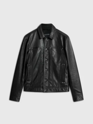 Sale John Varvatos TERRANCE TRUCKER JACKET BLACK