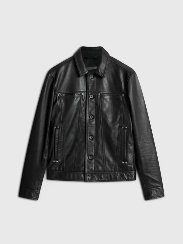 Sale John Varvatos TERRANCE TRUCKER JACKET BLACK