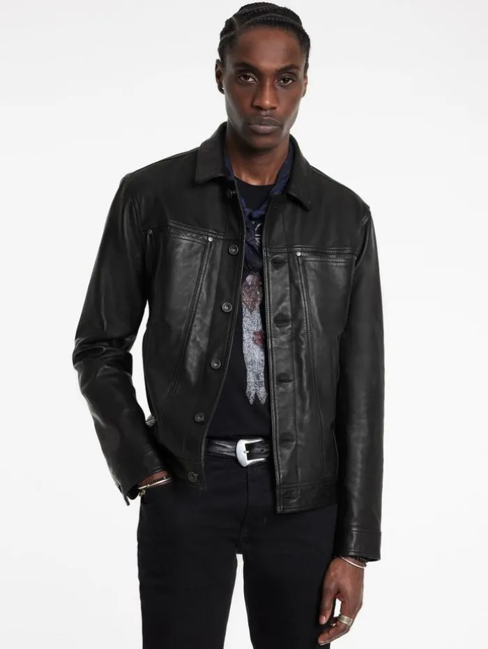 Sale John Varvatos TERRANCE TRUCKER JACKET BLACK