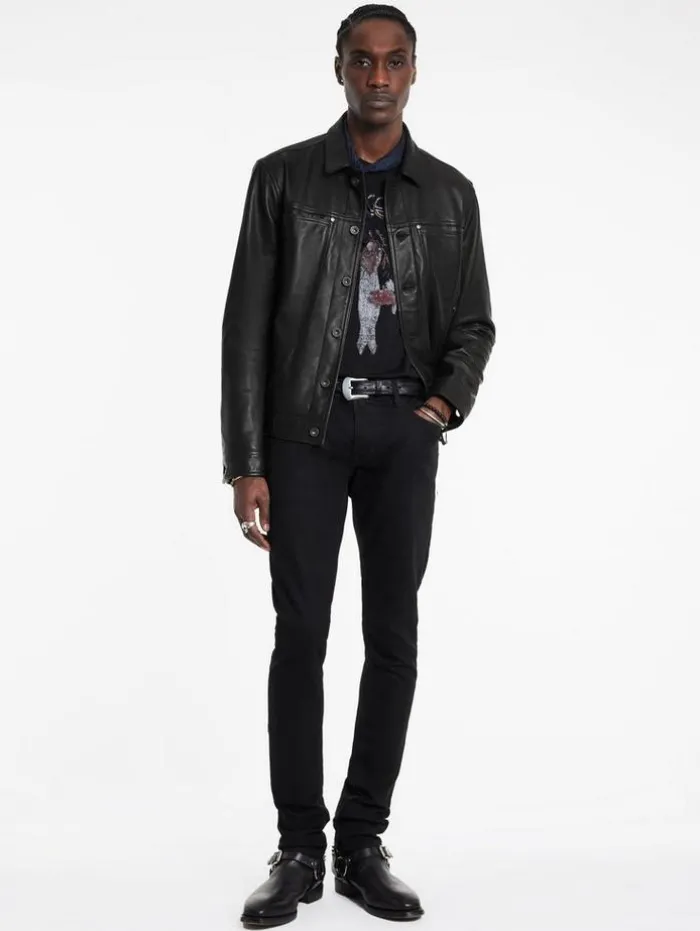 Sale John Varvatos TERRANCE TRUCKER JACKET BLACK