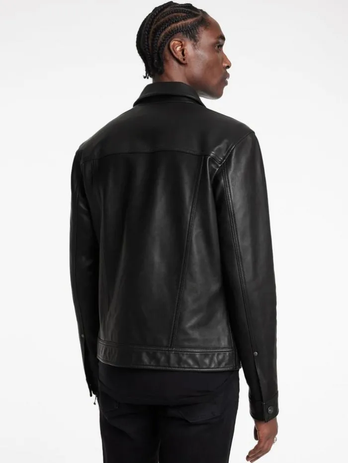 Sale John Varvatos TERRANCE TRUCKER JACKET BLACK