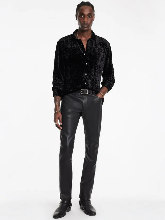 Clearance John Varvatos THE ROCKER LEATHER PANTS BLACK