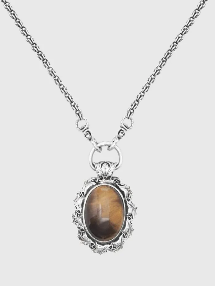 Best Sale John Varvatos TIGERS EYE PENDANT NECKLACE NOCOLOR