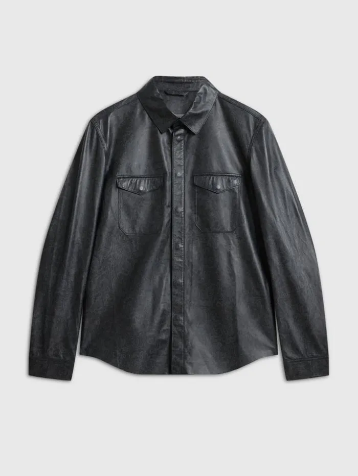 Shop John Varvatos TRAVIS SHIRT JACKET BLACK